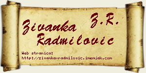 Živanka Radmilović vizit kartica